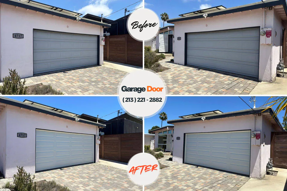 Before and after: garage door repair Silver Springs Snyderville